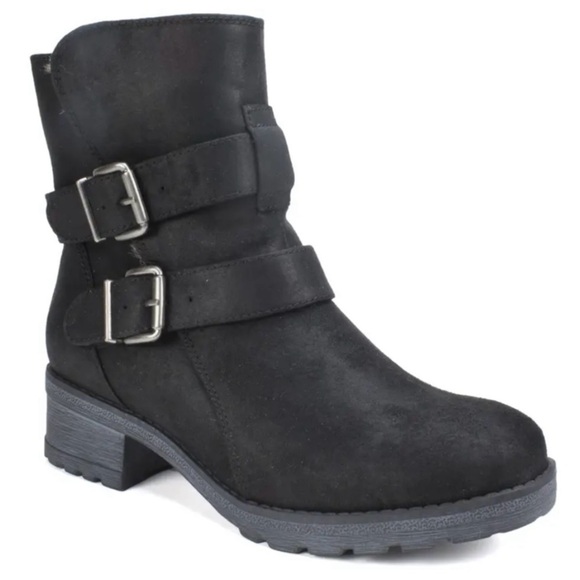 White Mountain~ Women’s Black Size 10 CHASTITY BOOT Moto Style Ankle Bootie NWOB - Picture 1 of 11